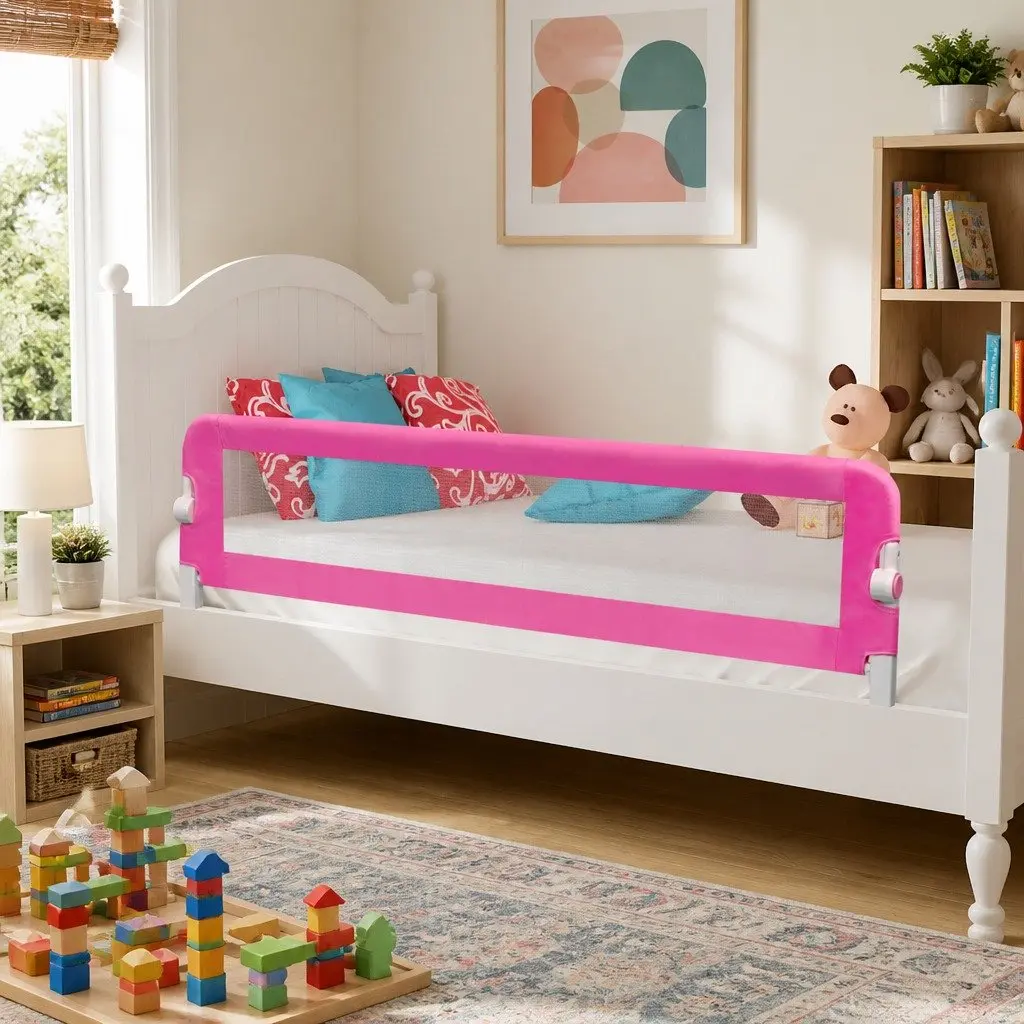 Toddler Safety Bed Rail Foldable 150 x 42 cm Pink