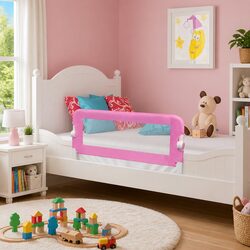 Friendly Pink Toddler Safety Bed Rail for Your Child