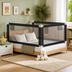 Friendly Toddler Bed Rail: Safety in Grey Color