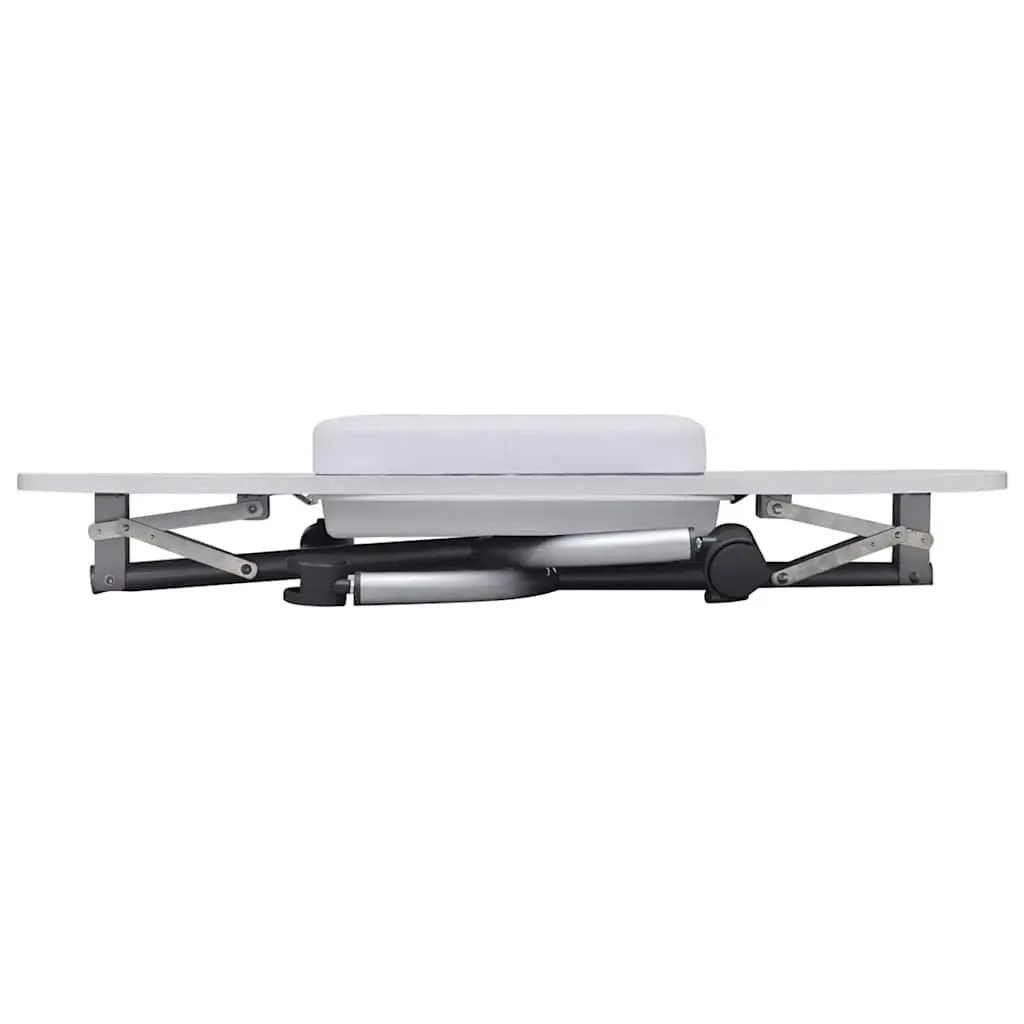 White Portable Folding Manicure Table with Spacious Top and Thick Wrist Cushion