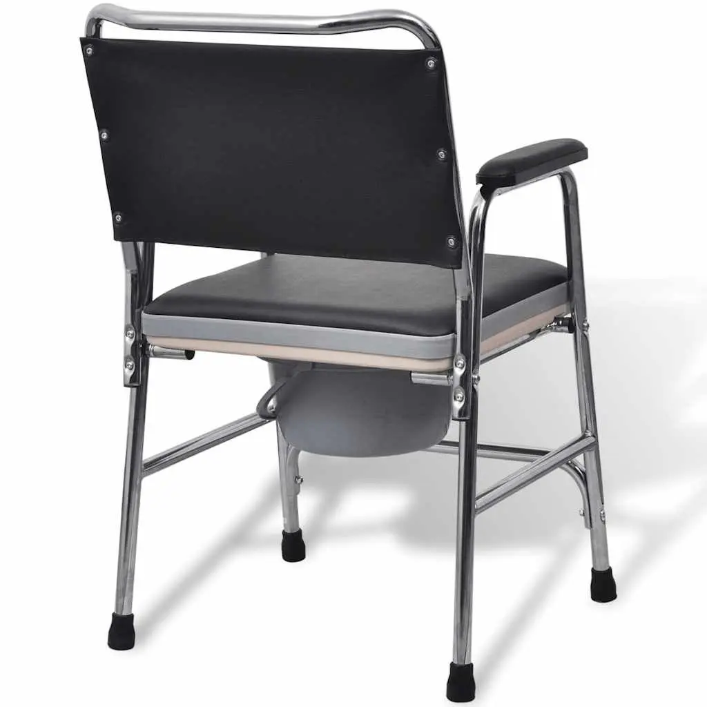 Black Commode Chair with Armrests