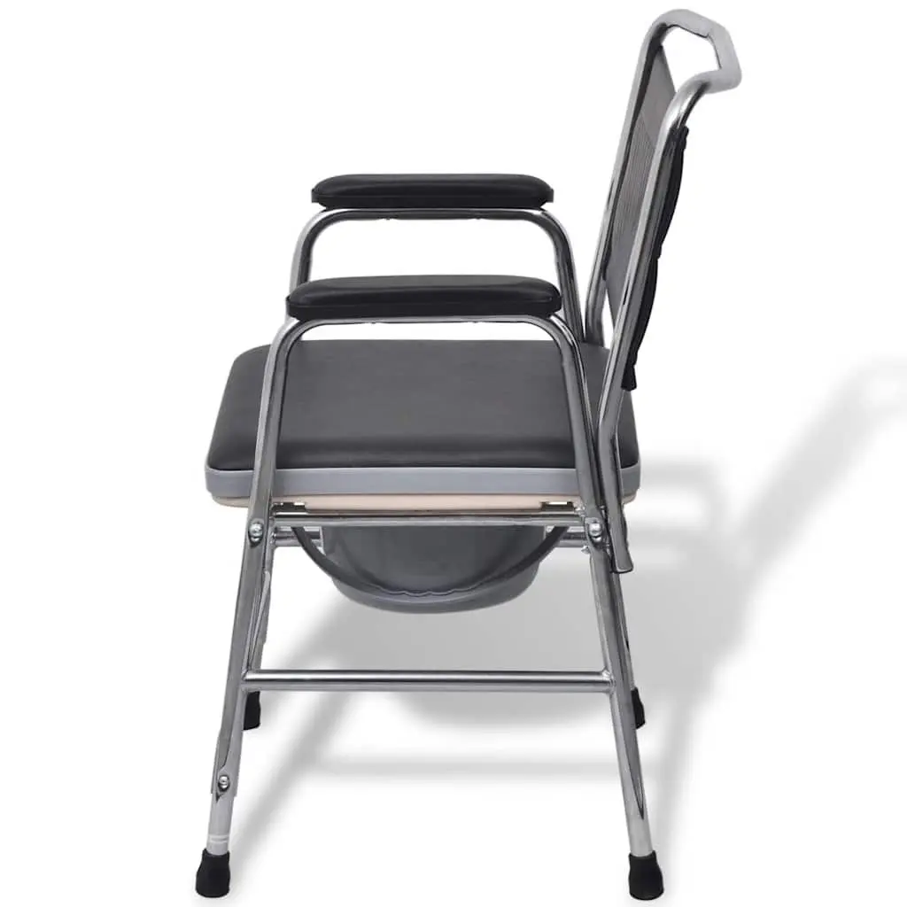 Black Commode Chair with Armrests