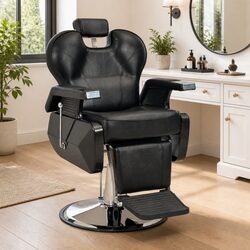 Your New Favorite Barber Chair in Black Faux Leather