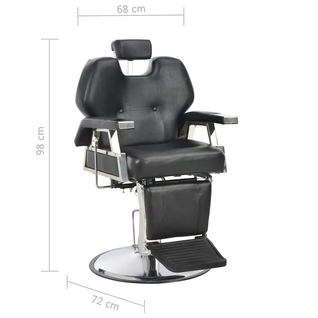 Barber Chair Black 360° Rotatable Adjustable Headrest Footrest