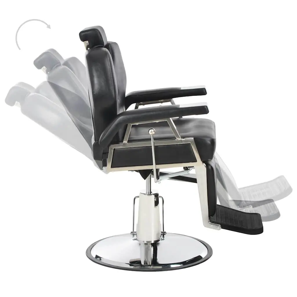 Barber Chair Black 360° Rotatable Adjustable Headrest Footrest