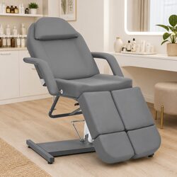 Beauty Treatment Chair Grey Faux Leather Salon Massage Pedicure Tattoo Spa Bed