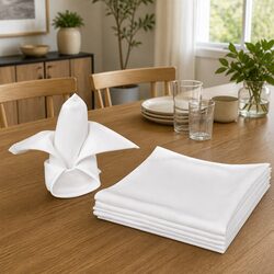 Dinner Napkins 50 pcs White 50x50cm Table Linen Cloth Wedding Banquet Party