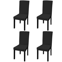 Your Perfect Chair Cover Solution - 4 pcs Black Covers