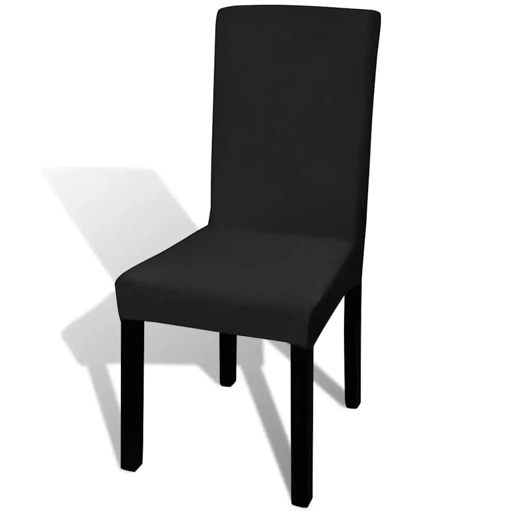 Chair Cover Stretchable Black Soft Wrinkle Resistant 4 Piece