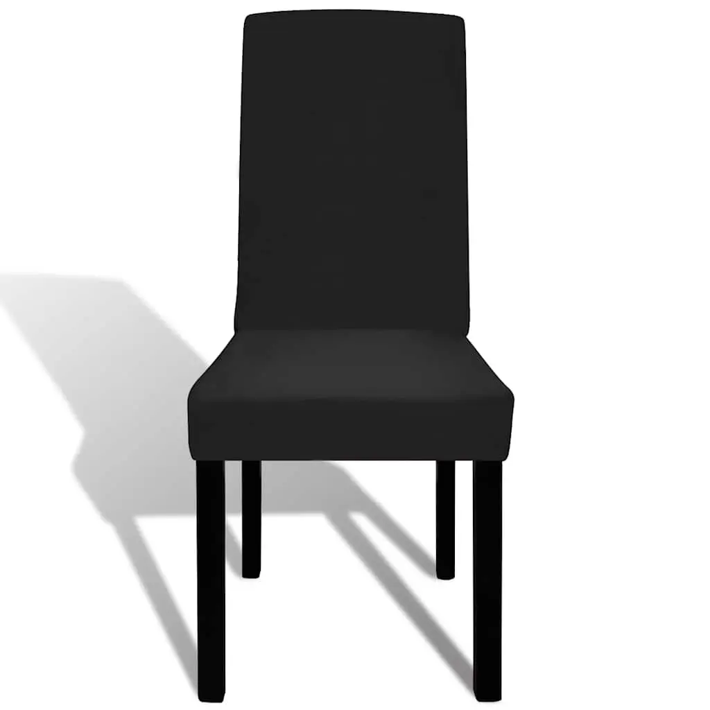Chair Cover Stretchable Black Soft Wrinkle Resistant 4 Piece