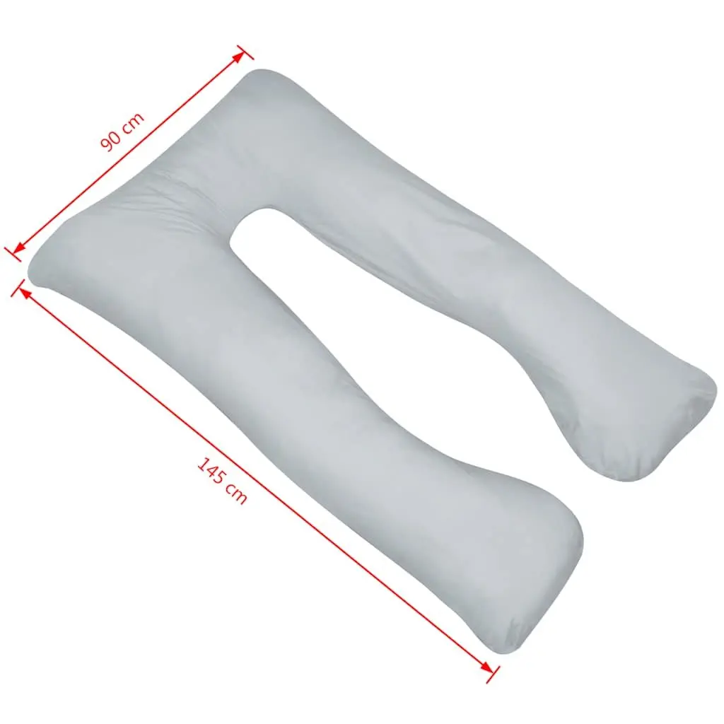 U-Shaped Pregnancy Pillow Full Body Support 90x145 cm Grey