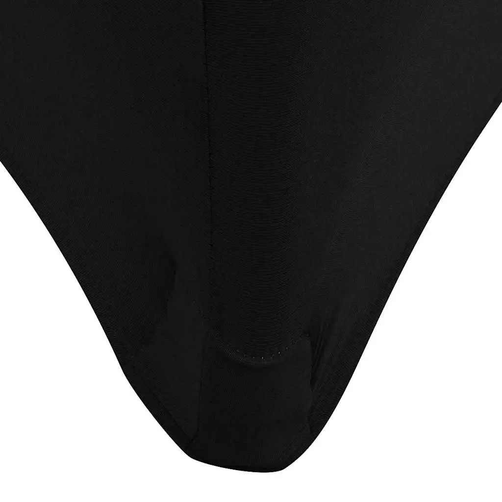 Stretch Table Slipcovers 2 Pieces Rectangular 183x76x74cm Wedding Banquet Black