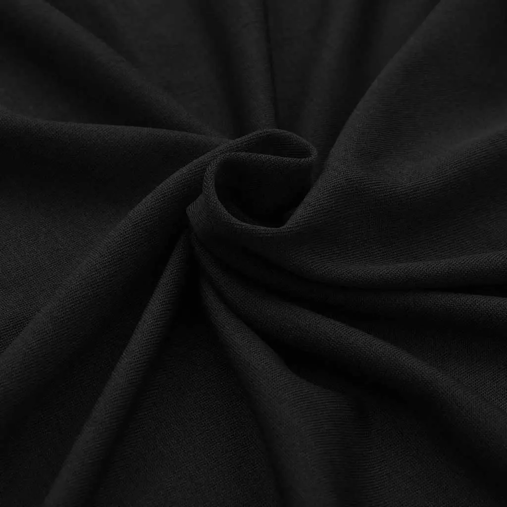 Stretch Table Slipcovers 2 Pieces Rectangular 183x76x74cm Wedding Banquet Black