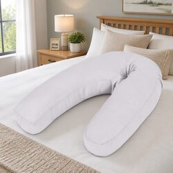 Pregnancy Pillow J-Shaped Nursing Support Cushion Grey 54x36-43cm