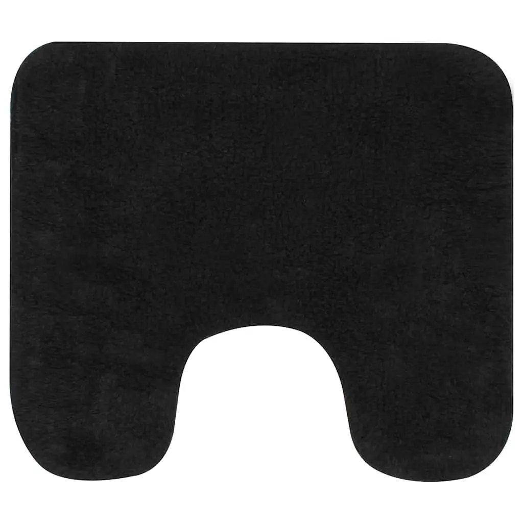 Bathroom Mat Set 3 Pieces Anthracite Cotton Bath Rug Non-Slip Pedestal Toilet