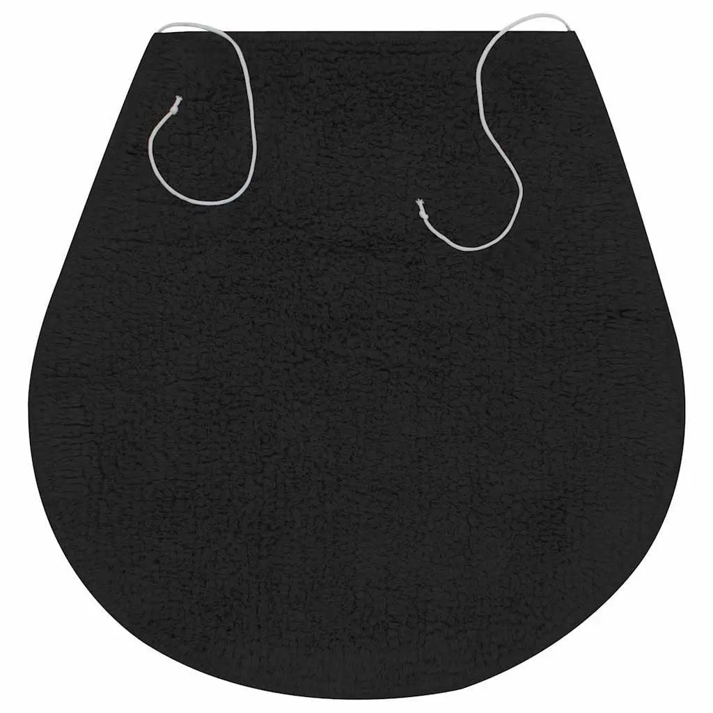 Bathroom Mat Set 3 Pieces Anthracite Cotton Bath Rug Non-Slip Pedestal Toilet
