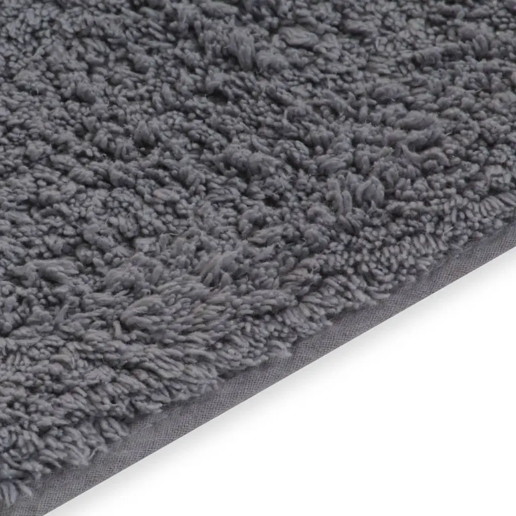 Bathroom Mat Set 2 Pieces Grey Bath Pedestal Non-Slip Water Absorbent Floor Rug