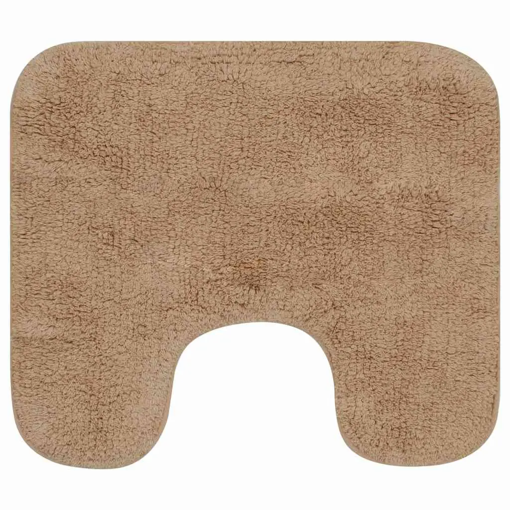 Bathroom Mat Set Non-Slip Beige 2 Pieces