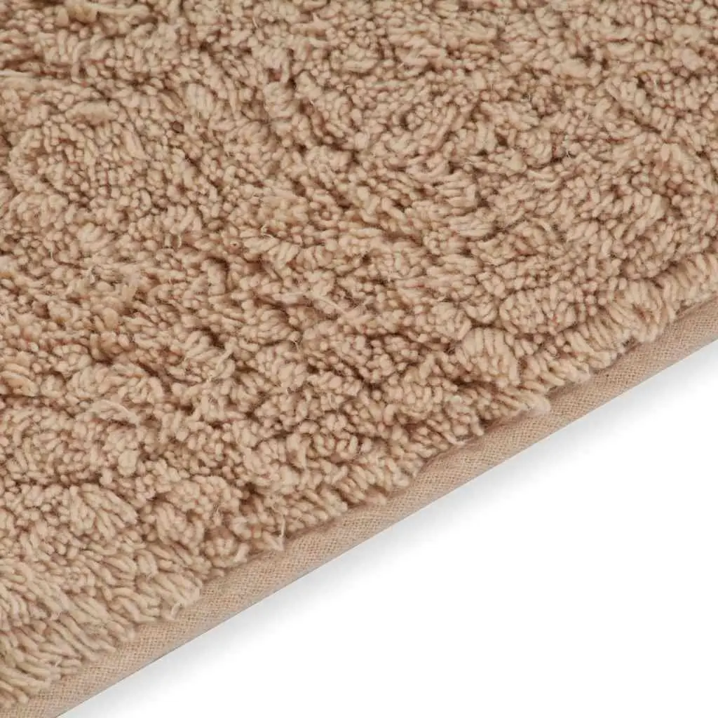 Bathroom Mat Set Non-Slip Beige 2 Pieces