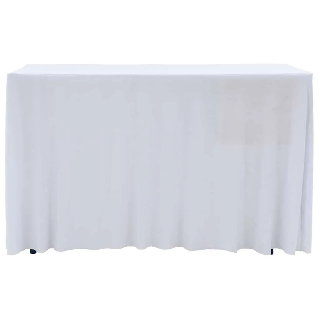Stretch Table Cover with Skirt 183x76x74 cm White 2 Pack Event Party Banquet