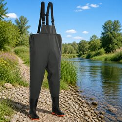 Chest Wading Pants with Attached Boots Fishing Hunting Waders Green Size 42