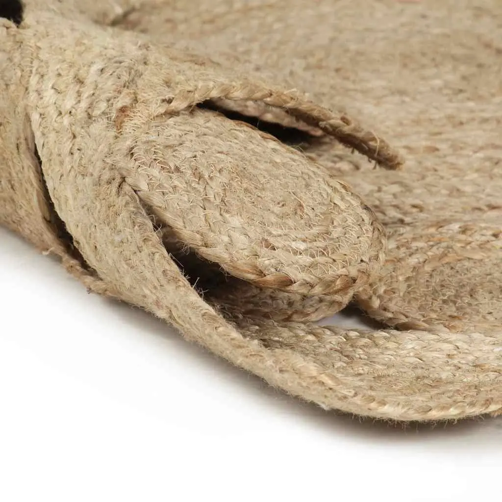 Braided Jute Area Rug Handmade Natural Fibre Brown 90cm
