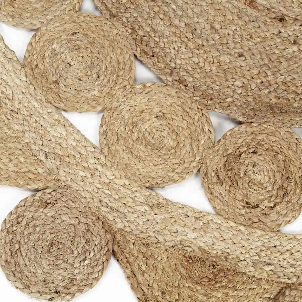 Braided Jute Area Rug Handmade Natural Fibre Brown 90cm