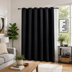Blackout Curtain with Metal Rings Privacy Light Blocking Window Drape 290x245cm
