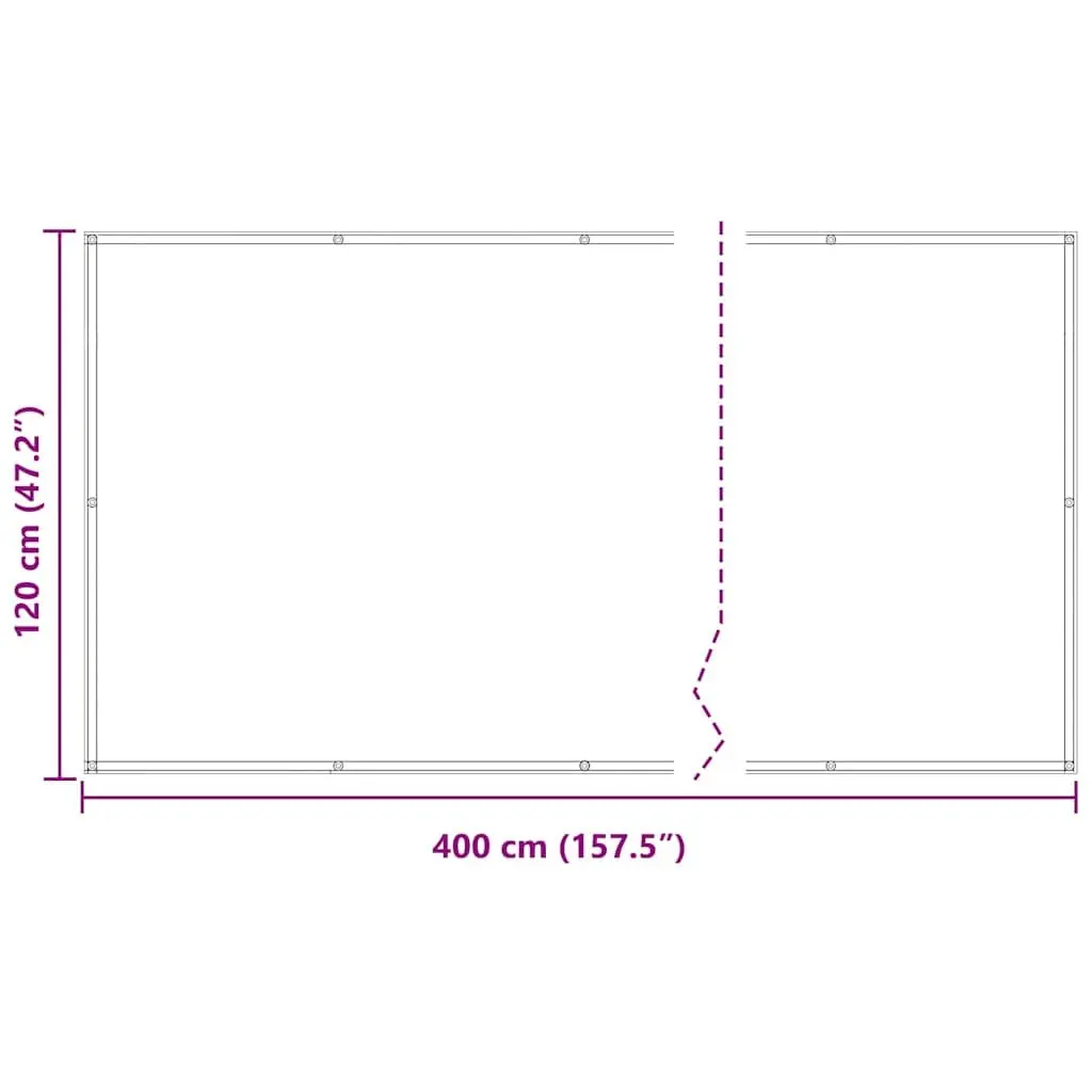 Balcony Screen Privacy Shade 120x400 cm Waterproof Outdoor Sun Protection