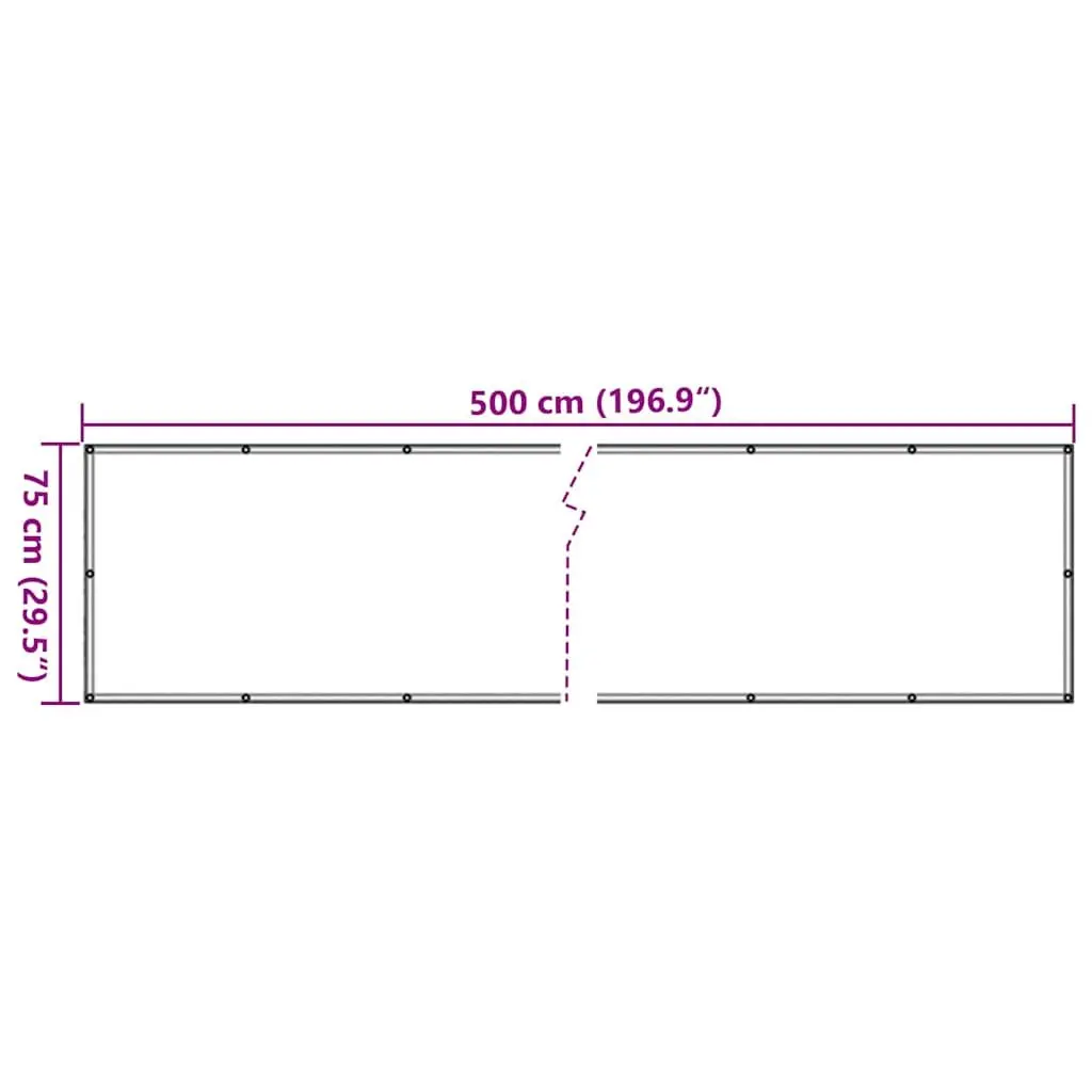 Balcony Screen Waterproof Privacy Shade 75x500cm Outdoor Sun Protection