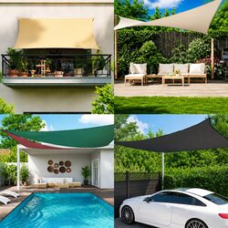 Cream Rectangular Sunshade Sail 4x5 m for Your Outdoor Needs