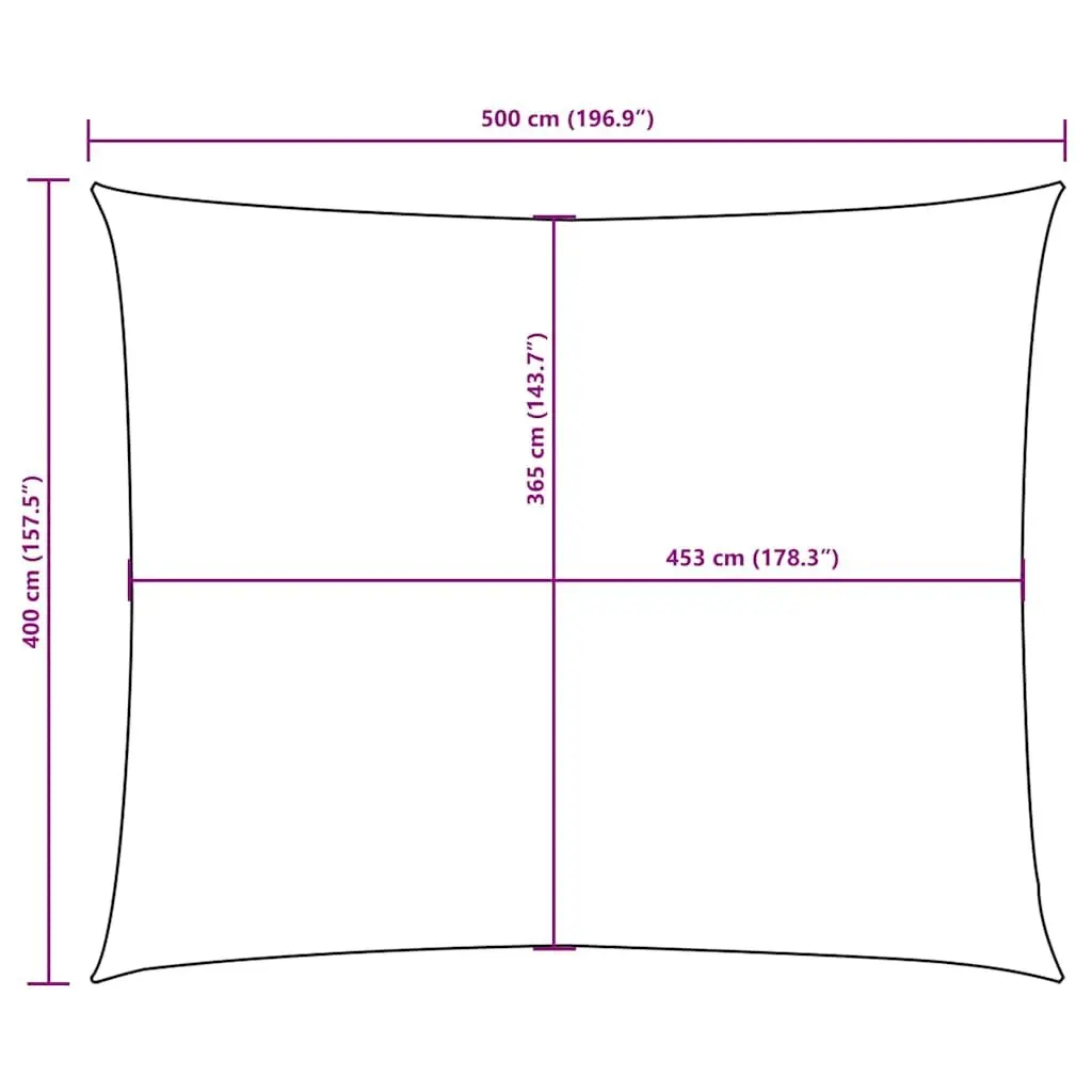 Rectangular Sunshade Sail Cream 4x5 m PU Coated Oxford Fabric Outdoor Garden Terrace