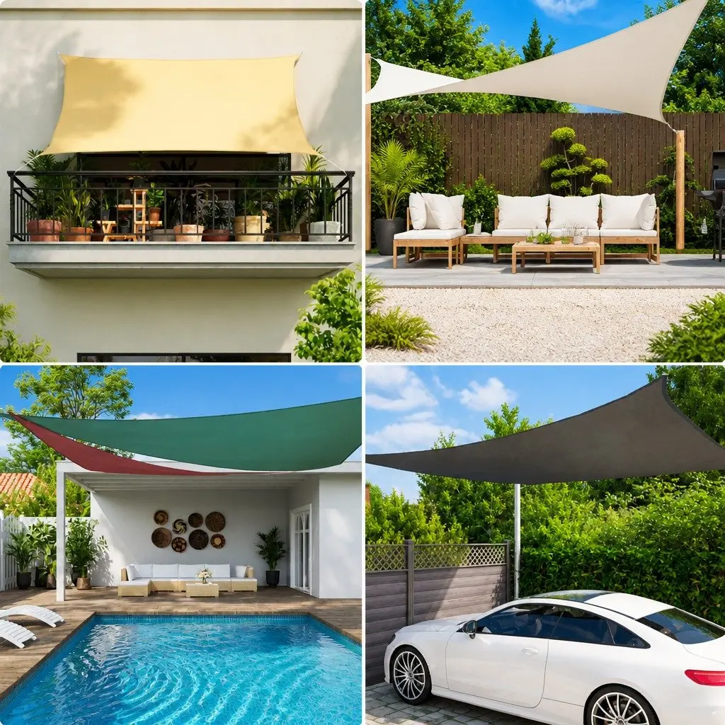 Rectangular Sunshade Sail Mould and UV Resistant 2x2.5m White Outdoor Garden Patio Shade Cloth