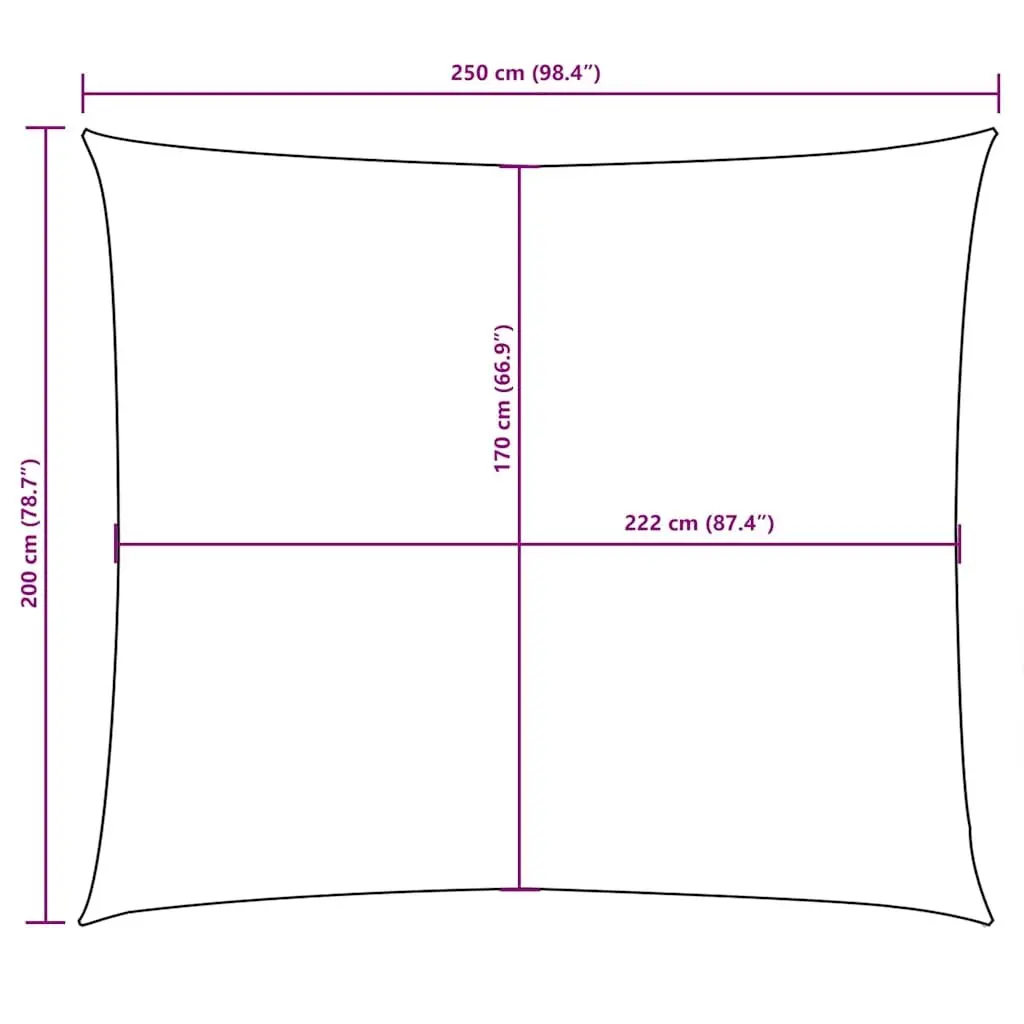 Rectangular Sunshade Sail Mould and UV Resistant 2x2.5m White Outdoor Garden Patio Shade Cloth