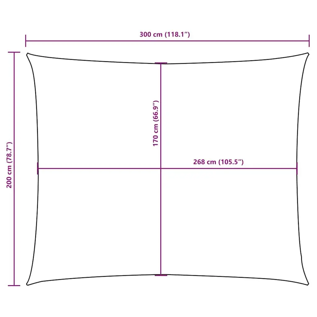 Rectangular Sunshade Sail PU Coated Oxford Fabric 2x3m White Outdoor Garden
