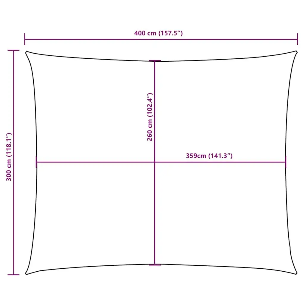 Rectangular Sunshade Sail White PU Coated Oxford Fabric 3x4 m