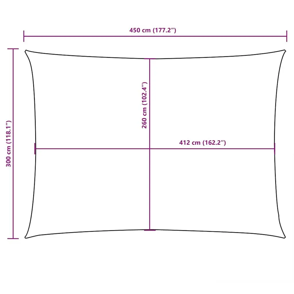Rectangular Sunshade Sail PU Coated Oxford Fabric 3x4.5m White