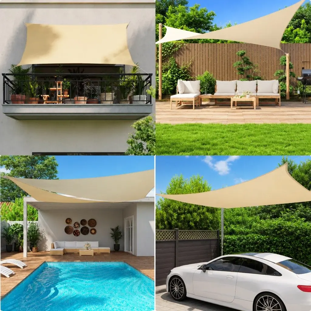 Rectangular Sunshade Sail White 3x6 m Outdoor Garden Patio Terrace