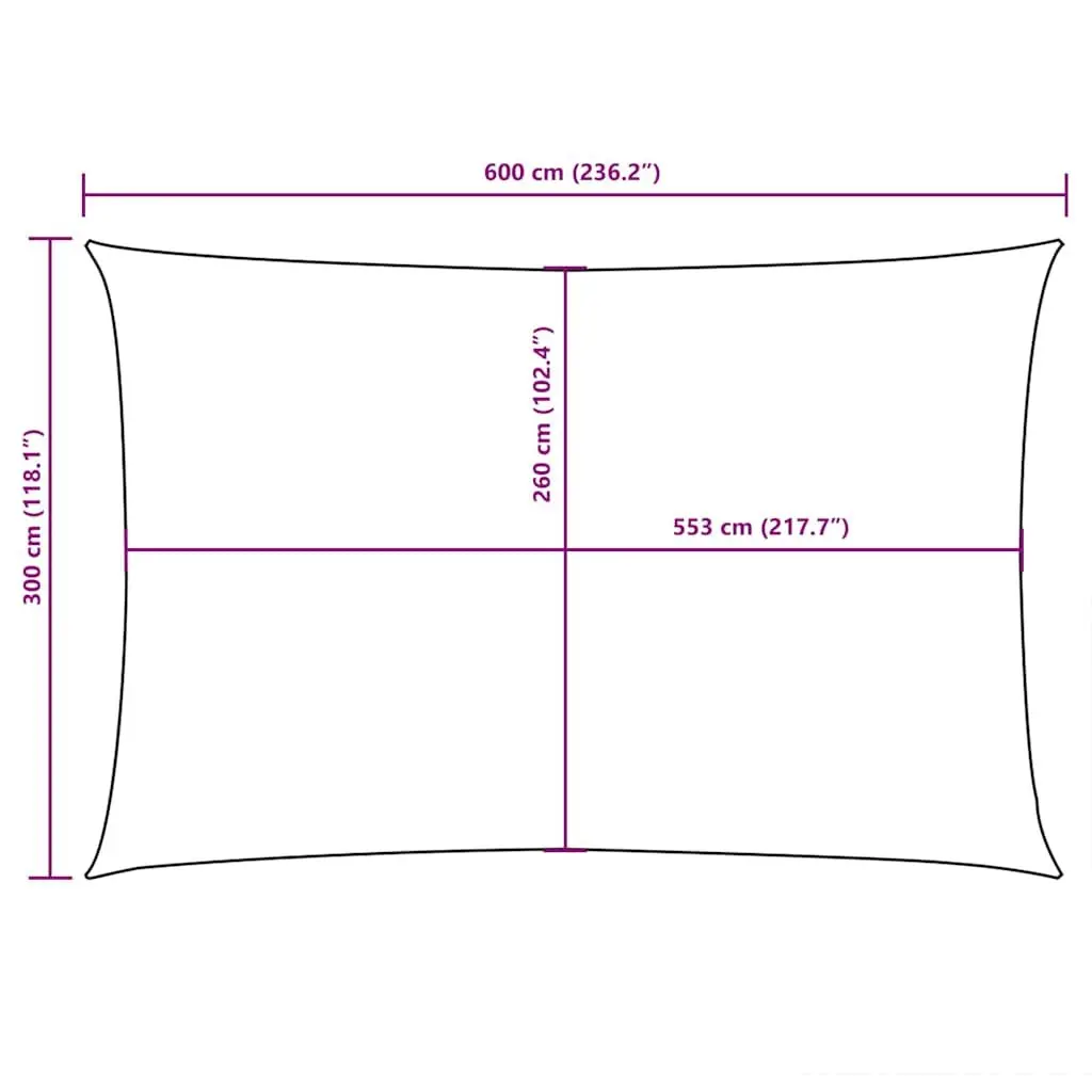 Rectangular Sunshade Sail White 3x6 m Outdoor Garden Patio Terrace