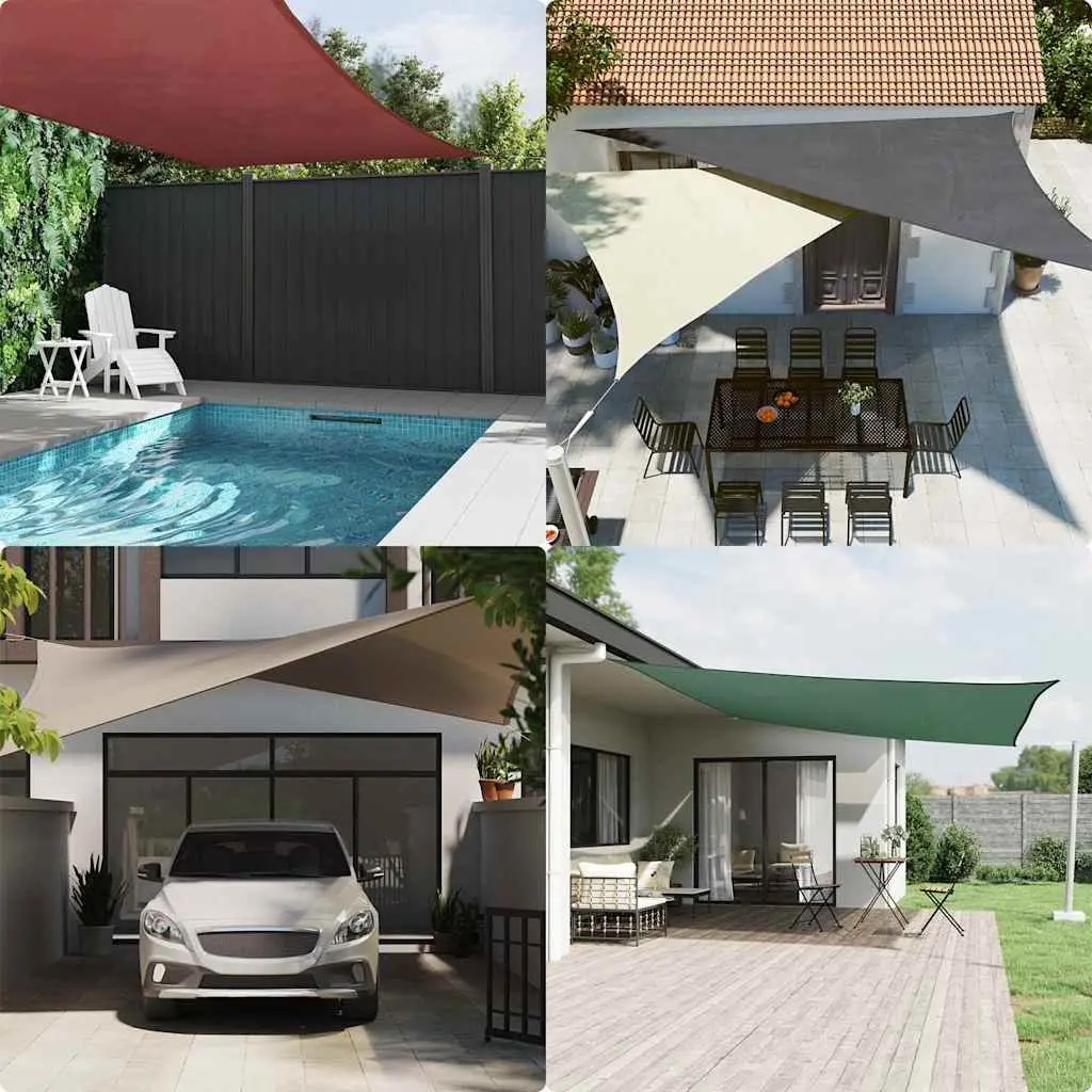 Rectangular Sunshade Sail Mould Resistant Oxford Fabric 4x5m for Garden Terrace Patio Outdoor