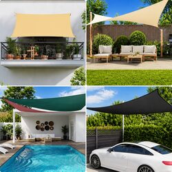 Rectangular Sunshade Sail 4x6 m White Oxford Fabric Garden Terrace Outdoor Shade