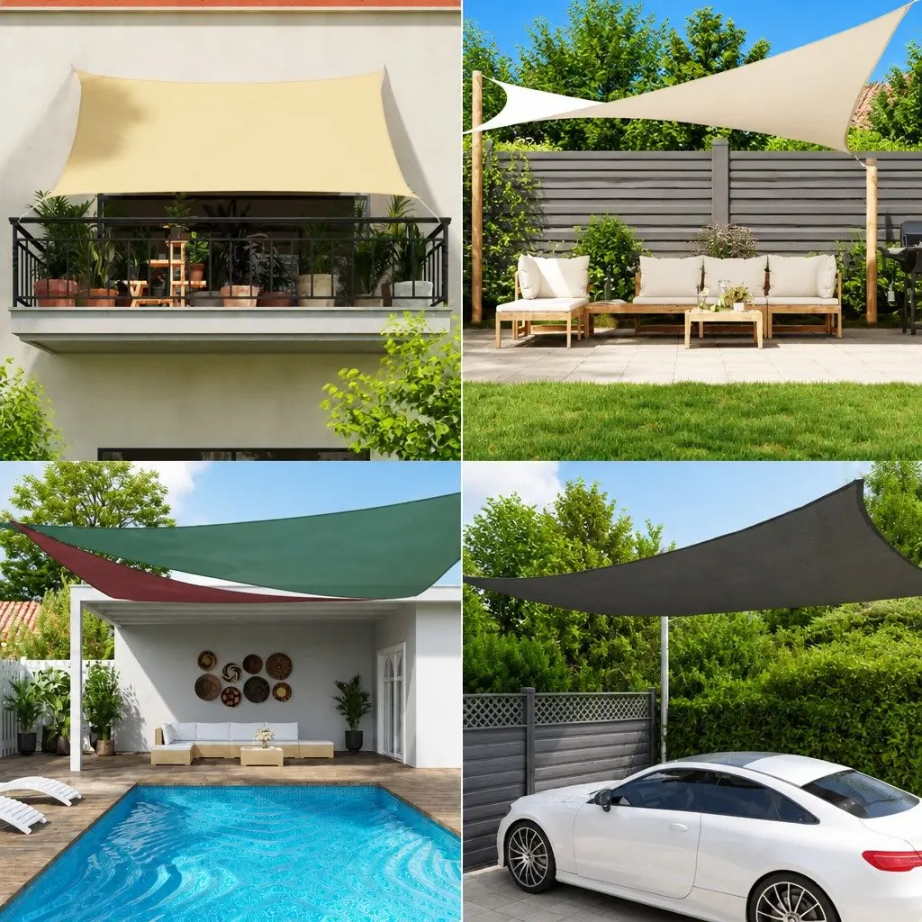 Garden Shade Sail Oxford Fabric Black 3x6m Rectangular Sunshade Mould and UV Resistant