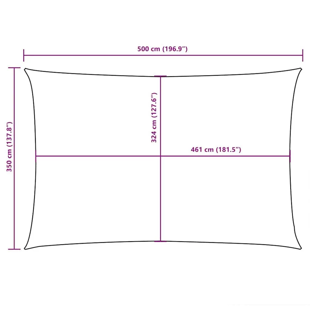 Rectangular Sunshade Sail 3.5x5m Oxford Fabric Garden Patio Outdoor UV