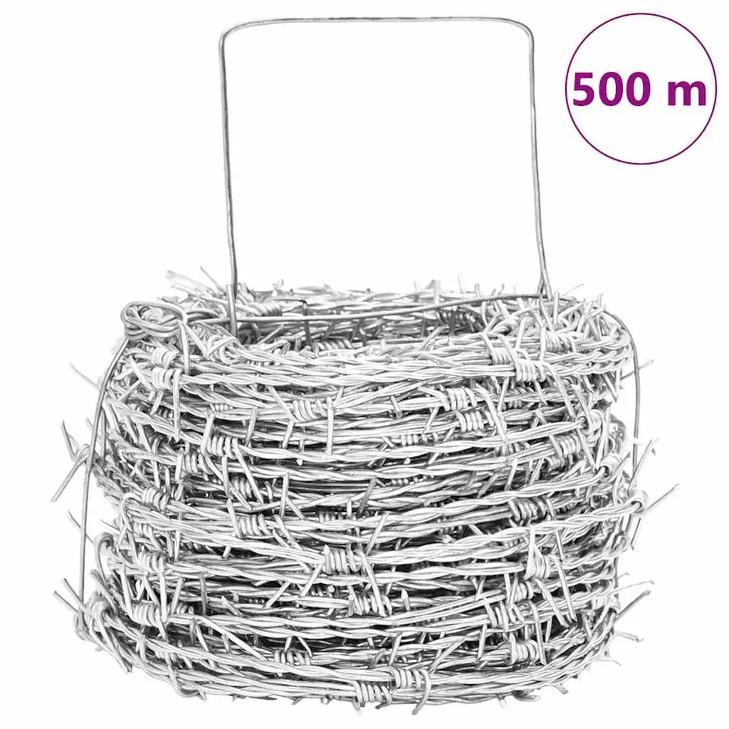 Barbed Wire 2-Strand 4-Point Galvanised Steel 500m Fencing