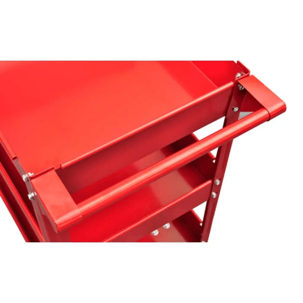 Workshop Tool Trolley 3 Shelf Storage Cart 100kg Capacity Garage Organiser