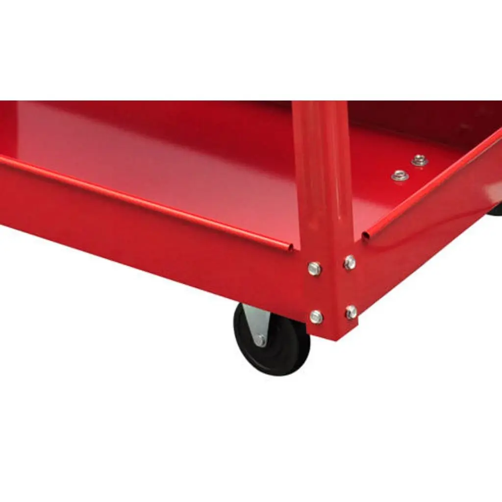 Workshop Tool Trolley 3 Shelf Storage Cart 100kg Capacity Garage Organiser