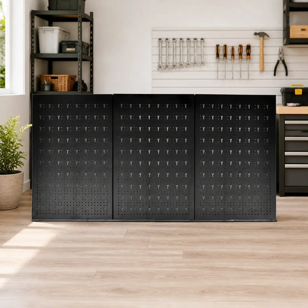 Tool Holder Pegboard Organiser 3 Panels with 18 Hooks