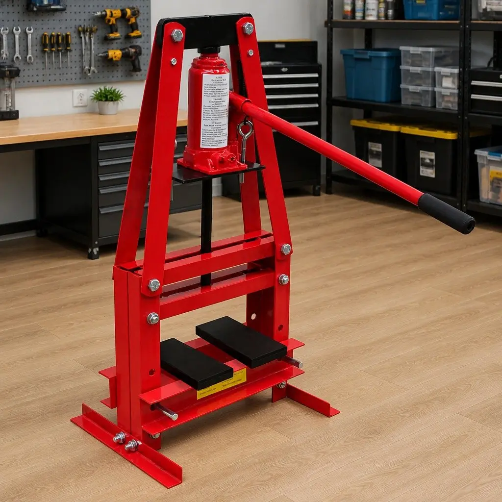 6 Ton Hydraulic Floor Shop Press Heavy Duty Red Powder Coated