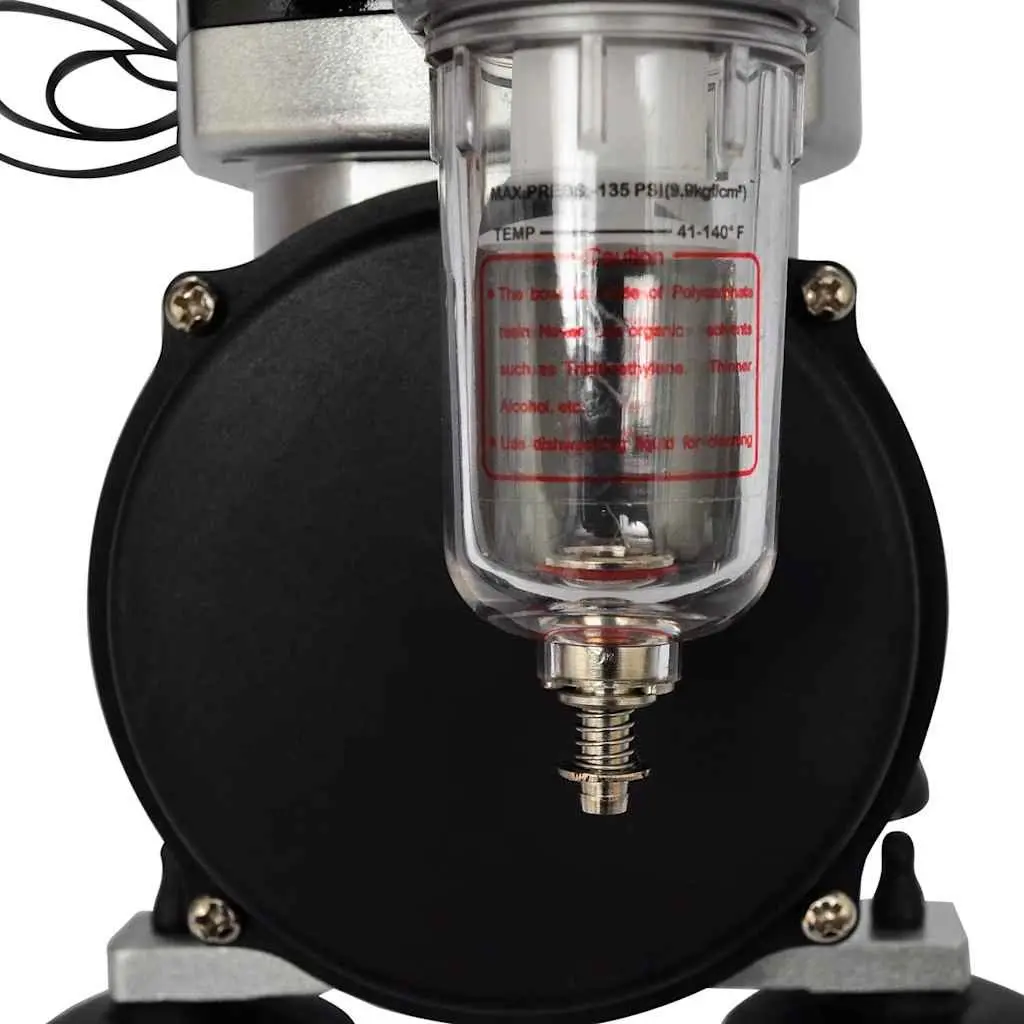 Airbrush Compressor Mini Kit with Oil-Free Piston Dual Spray Guns and Accessories