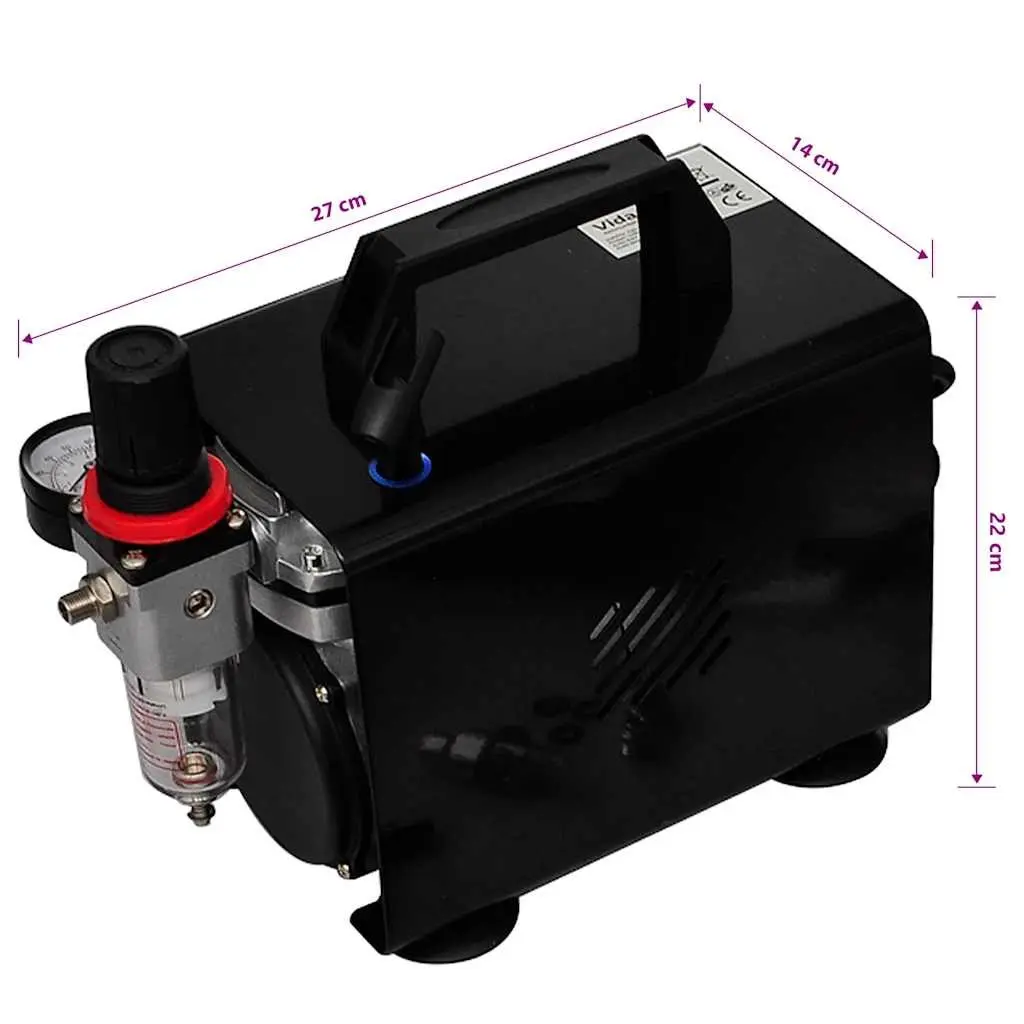 Airbrush Compressor Set with 3 Spray Guns Pistol 255x135x220mm Art Craft Hobby